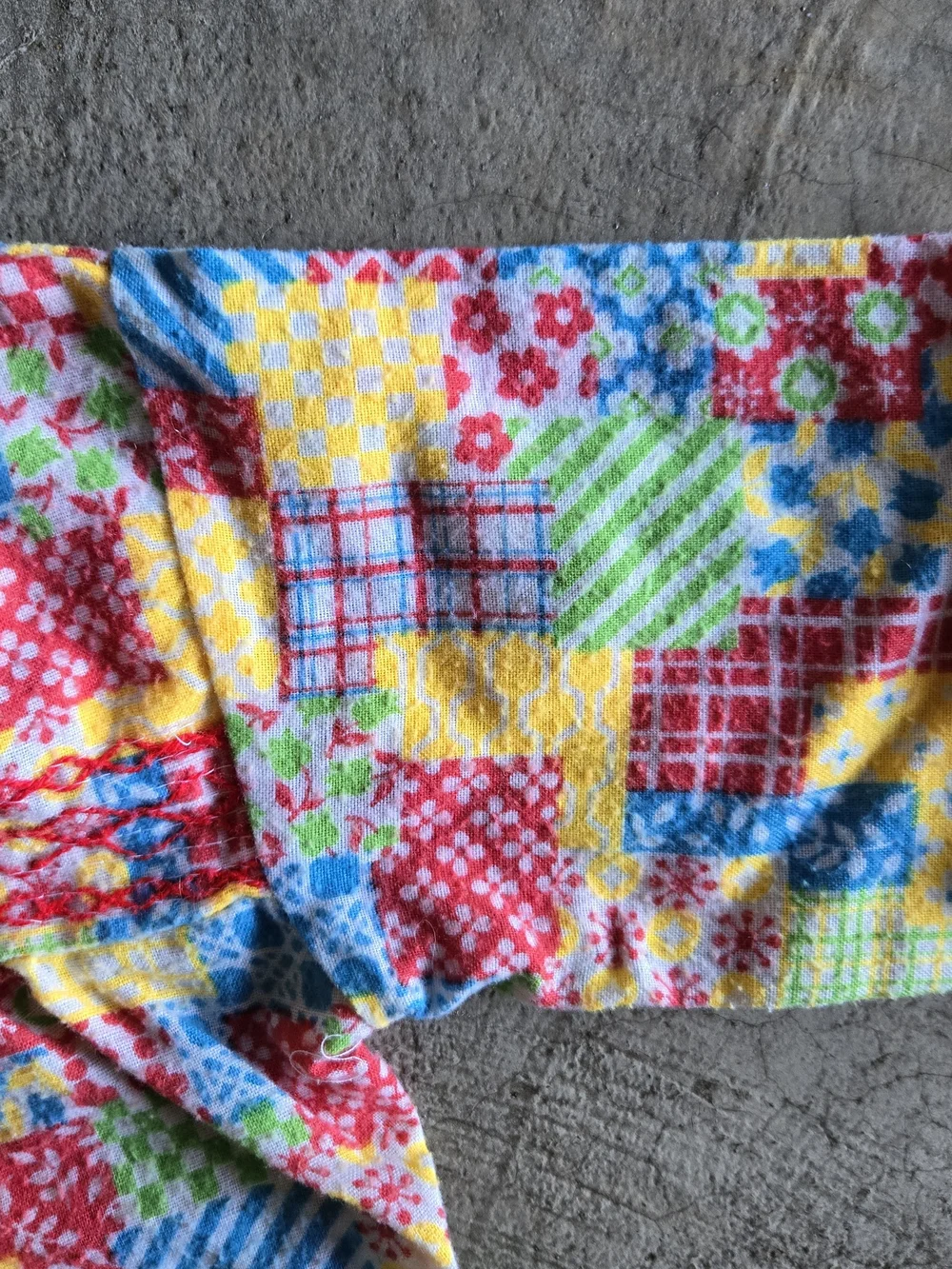 Vintage 70s Patchwork Print Long Sleeve Girls Nightgown 2T 3T